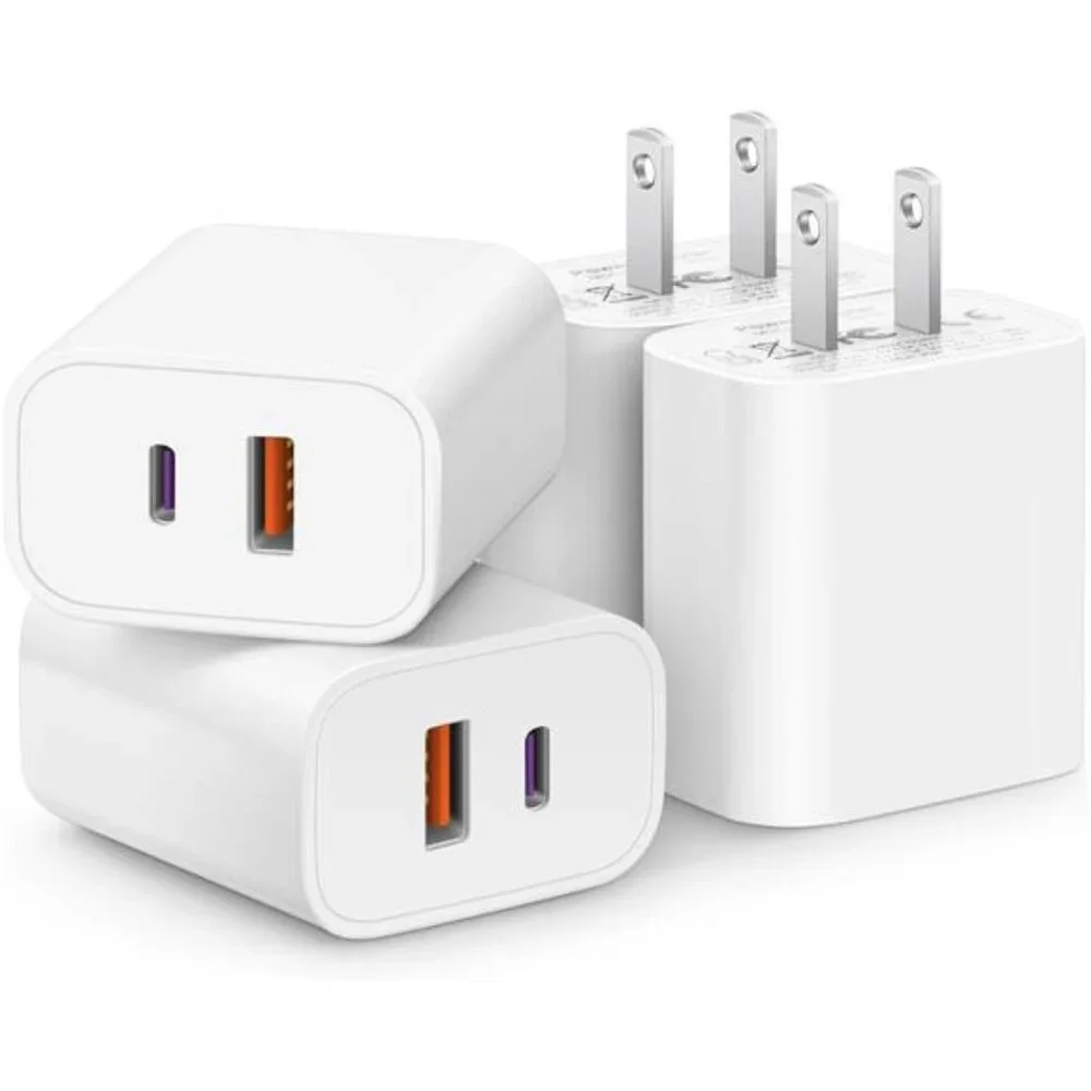 [4 Pack] USB C Charger Block Fast Charging Multiport Adpater [PD 20W USB-C & QC